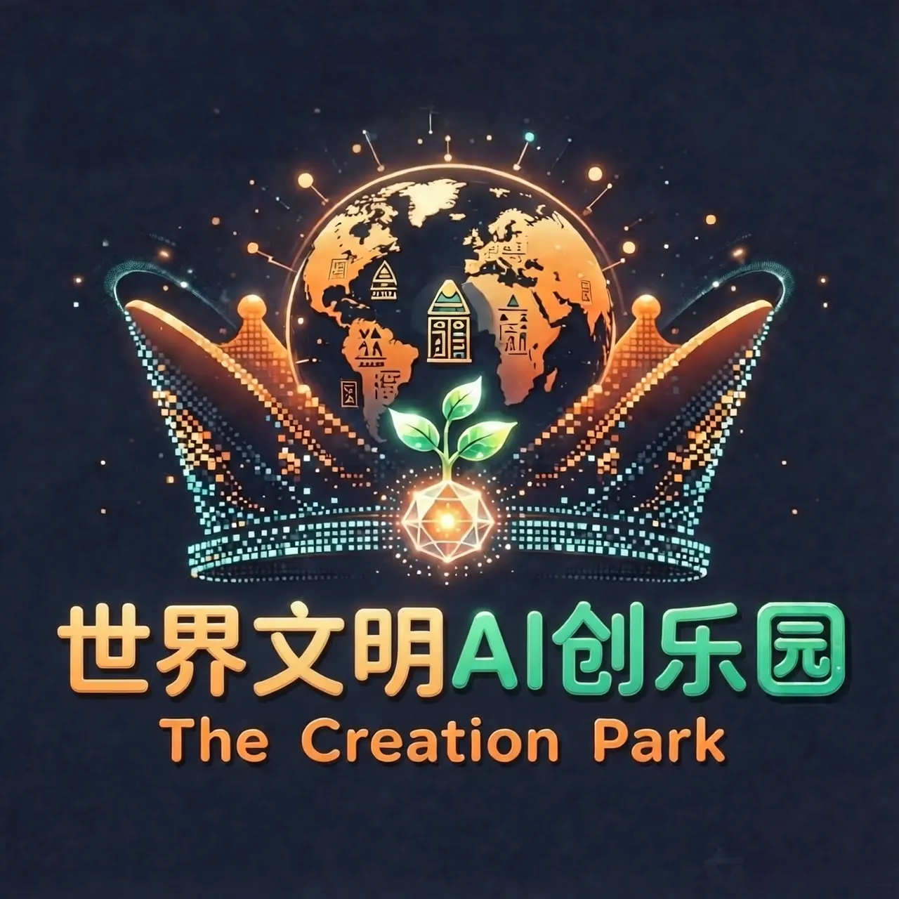 青少年AI世界文化创乐园Logo